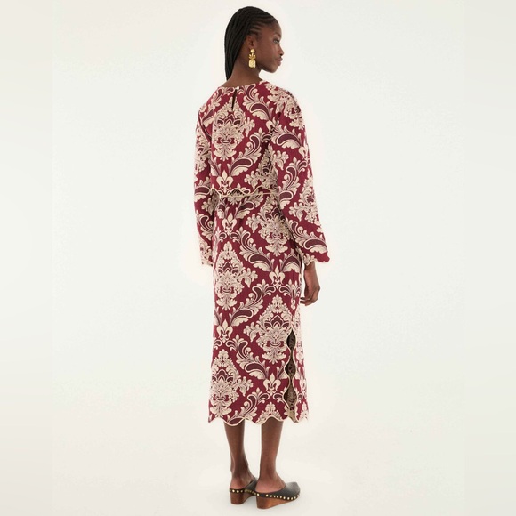 Farm Rio: Bicolor Jacquard Waves Midi Skirt - Picture 3 of 10